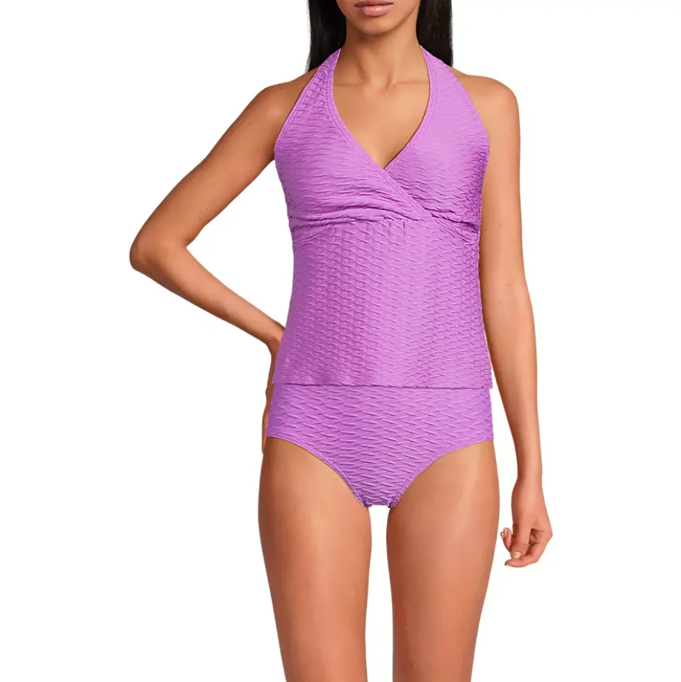 Women's Texture Halter Tankini Swimsuit Top