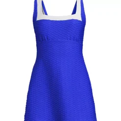 Women's Texture Square Neck Swim Dress