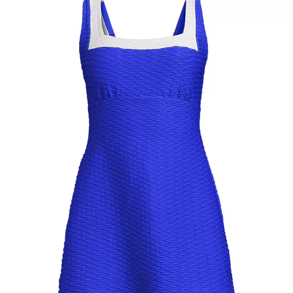 Women's Texture Square Neck Swim Dress