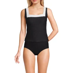 Women's Texture Square Neck Tankini Swimsuit Top