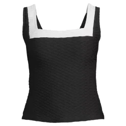 Women's Texture Square Neck Tankini Swimsuit Top