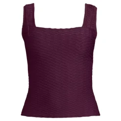 Women's Texture Square Neck Tankini Swimsuit Top