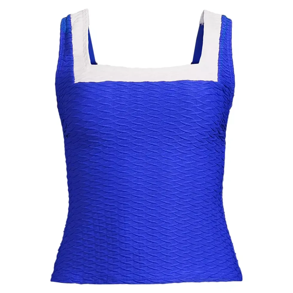 Women's Texture Square Neck Tankini Swimsuit Top
