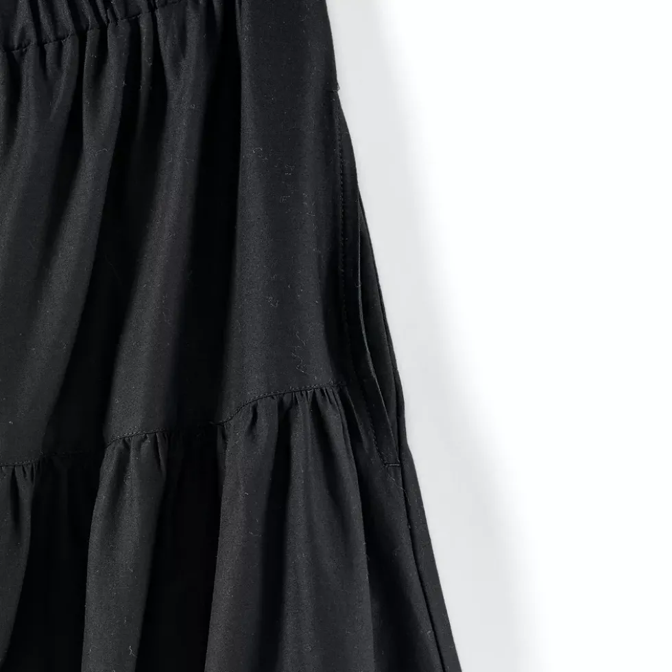 Women's Tiered Cotton Poplin Eyelet Maxi Dress