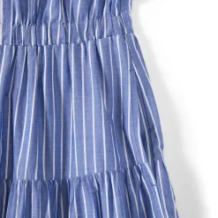 Women's Tiered Cotton Poplin Eyelet Maxi Dress
