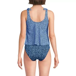 Women's Tie Shoulder Flutter Tankini Top