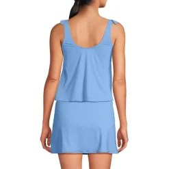 Women's Tie Shoulder Flutter Tankini Top