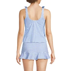 Women's Tie Shoulder Flutter Tankini Top