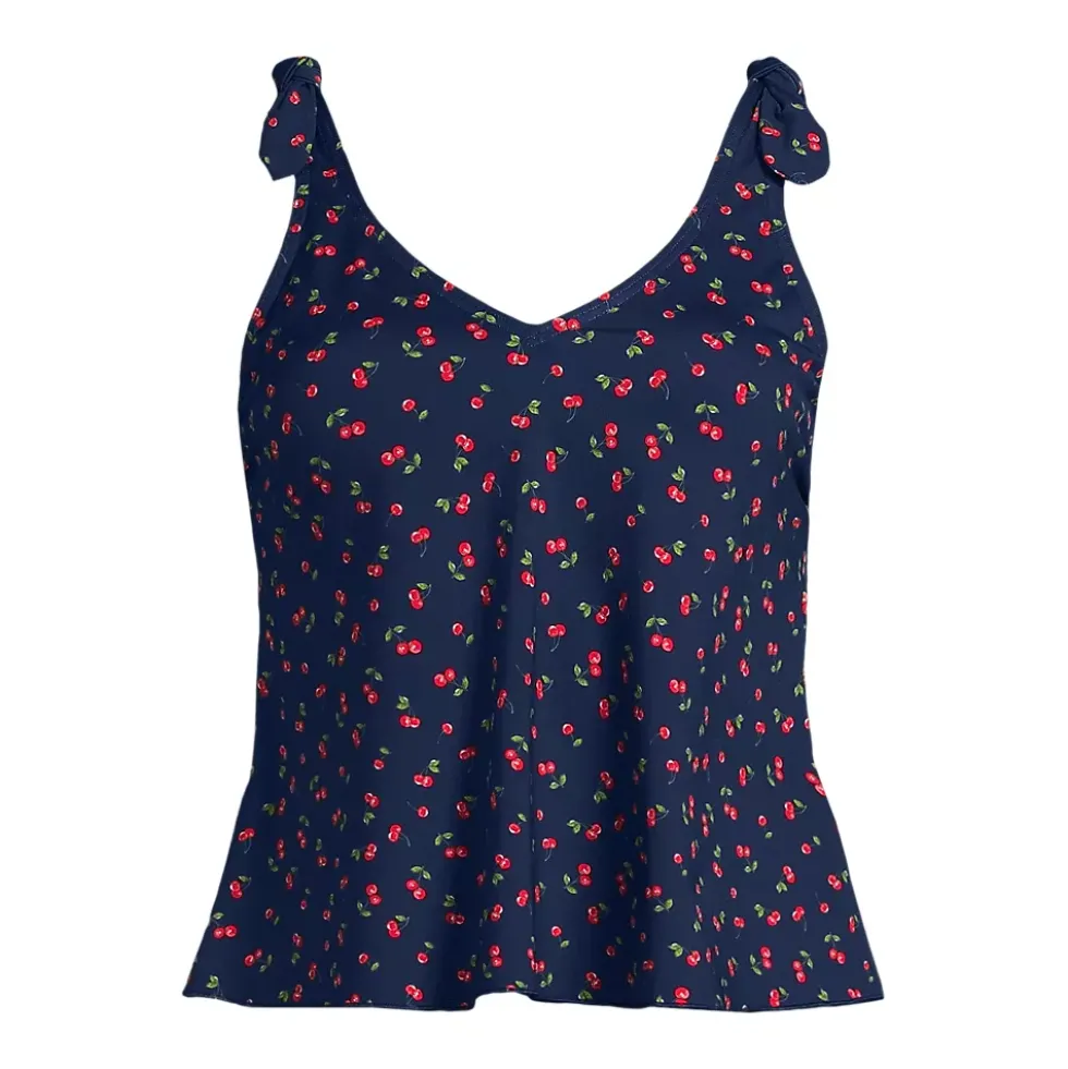 Women's Tie Shoulder Flutter Tankini Top