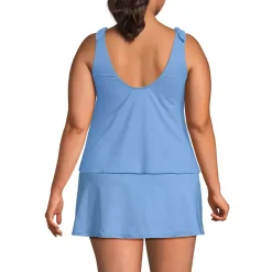 Women's Tie Shoulder Flutter Tankini Top