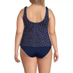 Women's Tie Shoulder Flutter Tankini Top