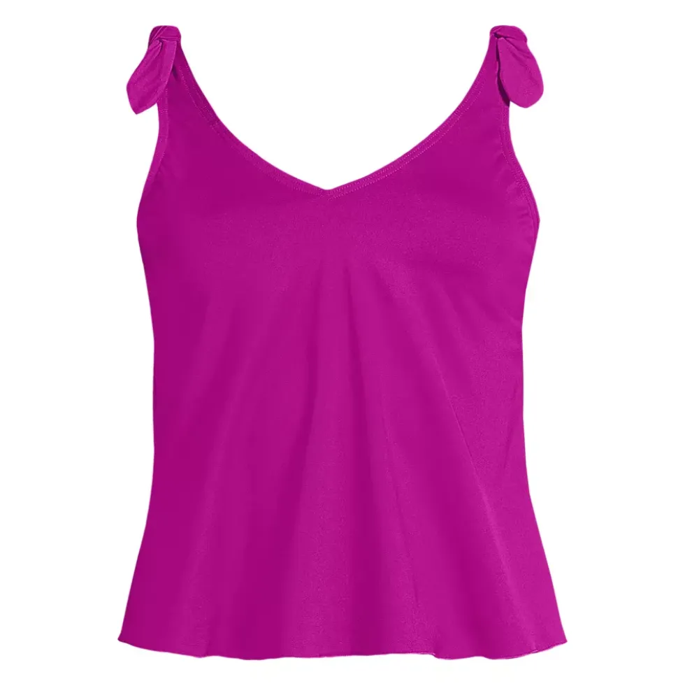 Women's Tie Shoulder Flutter Tankini Top