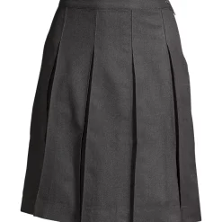 Women's Top of Knee Solid Box Pleat Skirt