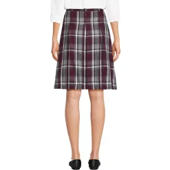 Women's Top of the Knee Plaid Box Pleat Skirt