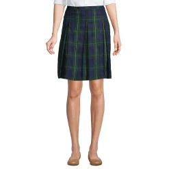 Women's Top of the Knee Plaid Box Pleat Skirt