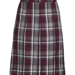Women's Top of the Knee Plaid Box Pleat Skirt