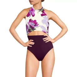 Women's Tugless Halter Monokini High Leg One Piece Swimsuit