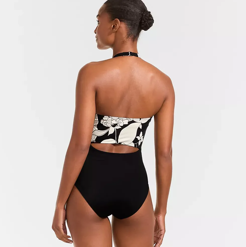 Women's Tugless Halter Monokini High Leg One Piece Swimsuit