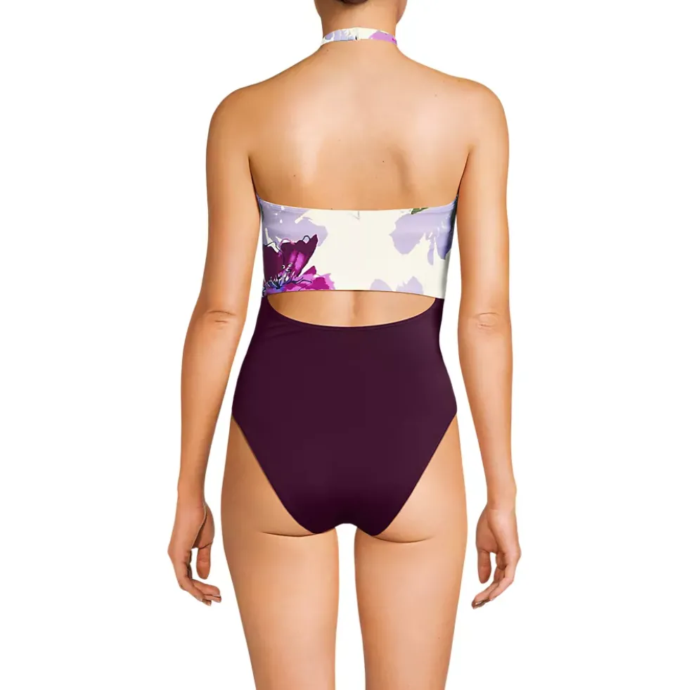 Women's Tugless Halter Monokini High Leg One Piece Swimsuit