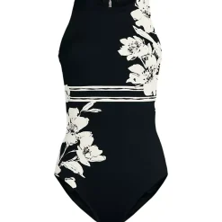 Women's Tugless High Neck Portrait Back One Piece Swimsuit