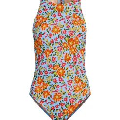 Women's Tugless High Neck Portrait Back One Piece Swimsuit