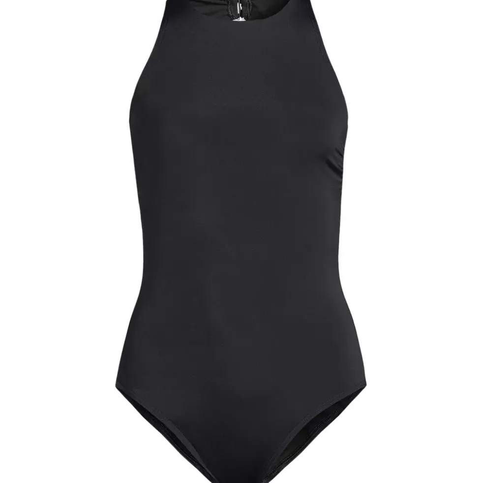 Women's Tugless High Neck Portrait Back One Piece Swimsuit
