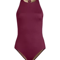 Women's Tugless High Neck Portrait Back One Piece Swimsuit