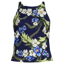 Women's Tugless High Neck Strappy Back Tankini Top