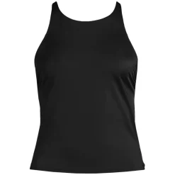 Women's Tugless High Neck Strappy Back Tankini Top