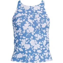 Women's Tugless High Neck Strappy Back Tankini Top