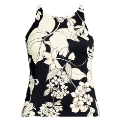 Women's Tugless High Neck Strappy Back Tankini Top