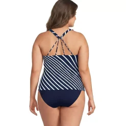 Women's Tugless High Neck Strappy Back Tankini Top