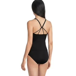 Women's Tugless High Neck Strappy Back Tankini Top