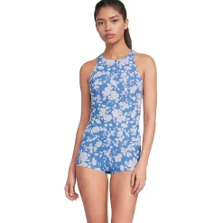 Women's Tugless High Neck Strappy Back Tankini Top