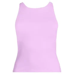 Women's Tugless High Neck Strappy Back Tankini Swimsuit Top