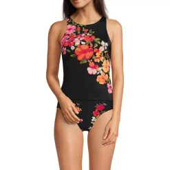 Women's Tugless High Neck Strappy Back Tankini Swimsuit Top