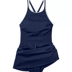 Women's Tugless High Neck Swim Dress Swimsuit