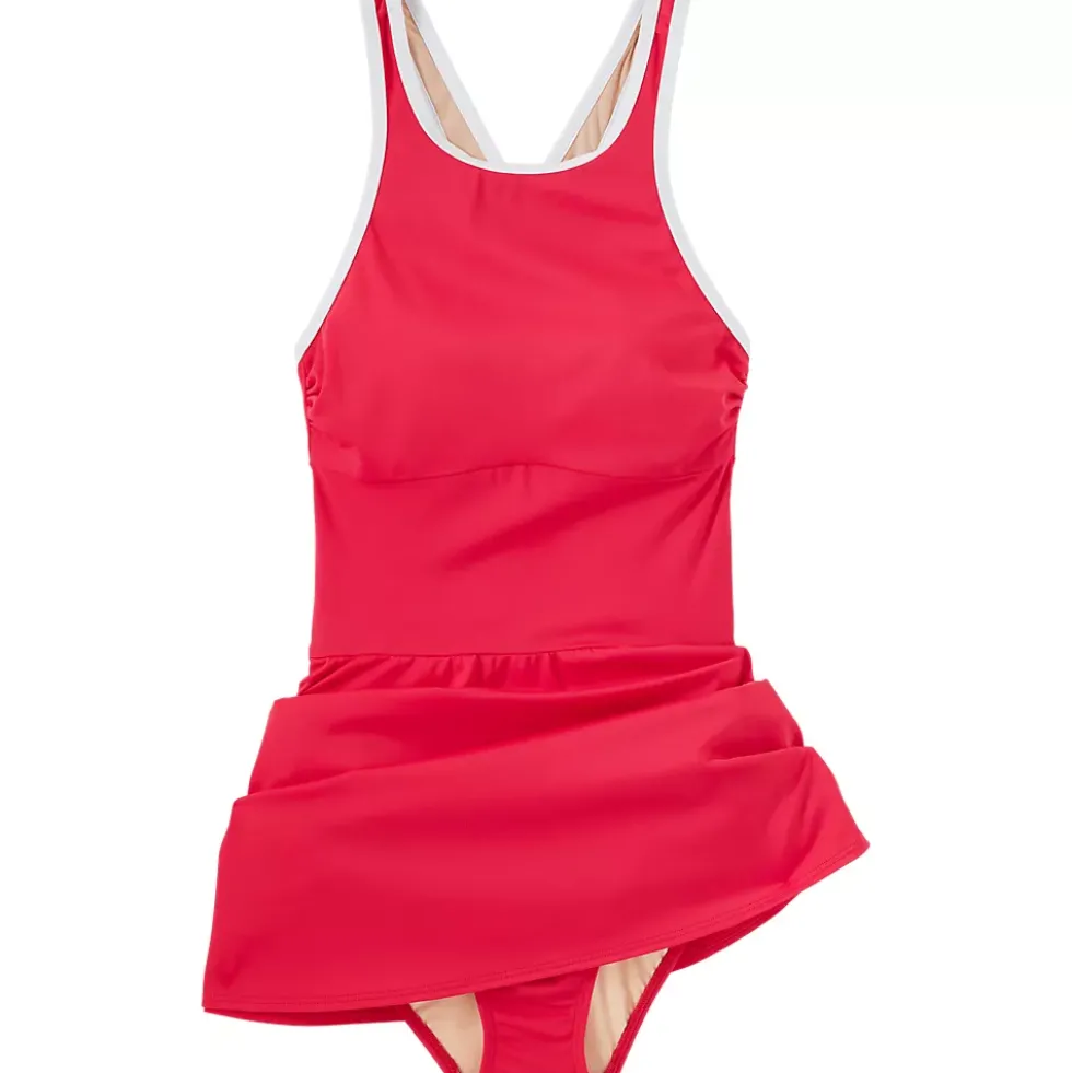 Women's Tugless High Neck Swim Dress Swimsuit