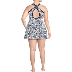 Women's Tugless High Neck Swim Dress Swimsuit