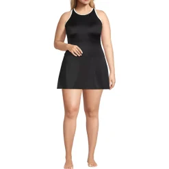 Women's Tugless High Neck Swim Dress Swimsuit