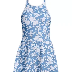 Women's Tugless High Neck Swim Dress Swimsuit