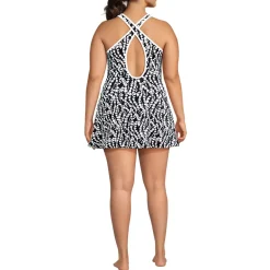 Women's Tugless High Neck Swim Dress Swimsuit