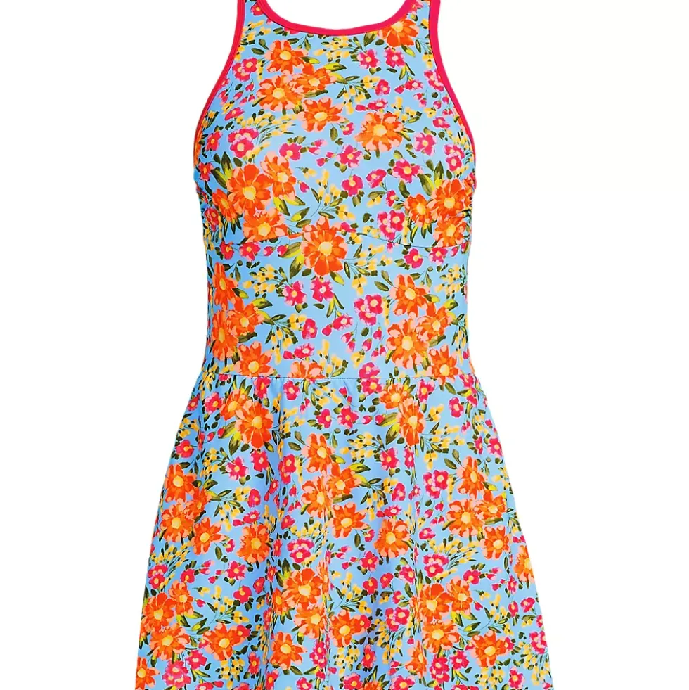 Women's Tugless High Neck Swim Dress Swimsuit