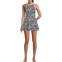 Women's Tugless High Neck Swim Dress Swimsuit