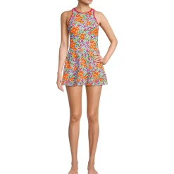 Women's Tugless High Neck Swim Dress Swimsuit