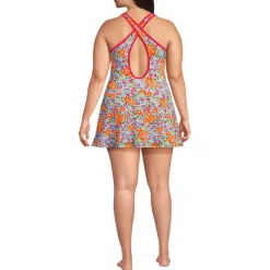 Women's Tugless High Neck Swim Dress Swimsuit