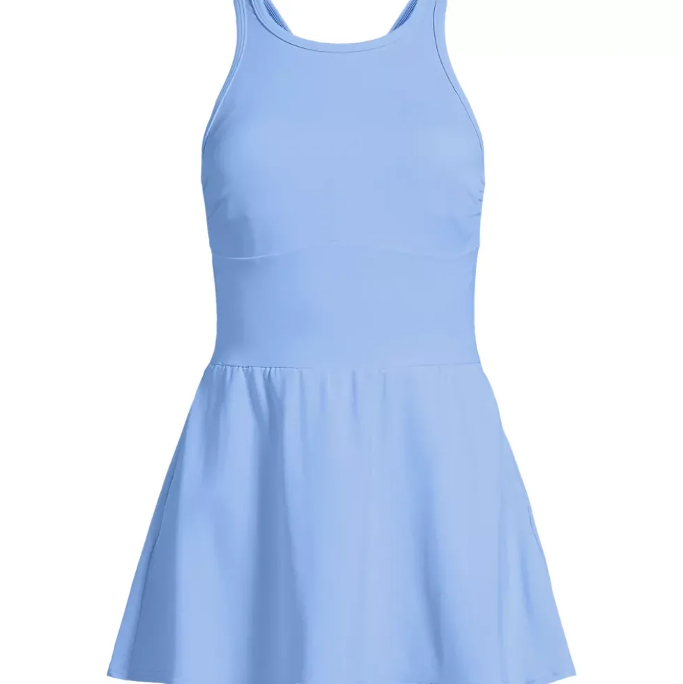 Women's Tugless High Neck Swim Dress Swimsuit