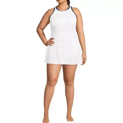 Women's Tugless High Neck Swim Dress Swimsuit