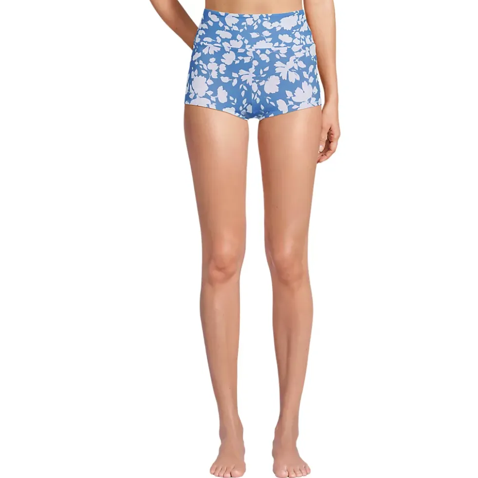 Women's Tugless High Waisted Swim Boy Shorts
