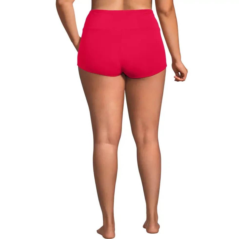 Women's Tugless High Waisted Swim Boy Shorts